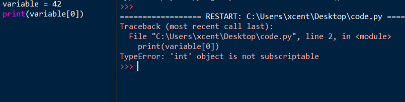 Typeerror int object is not subscriptable