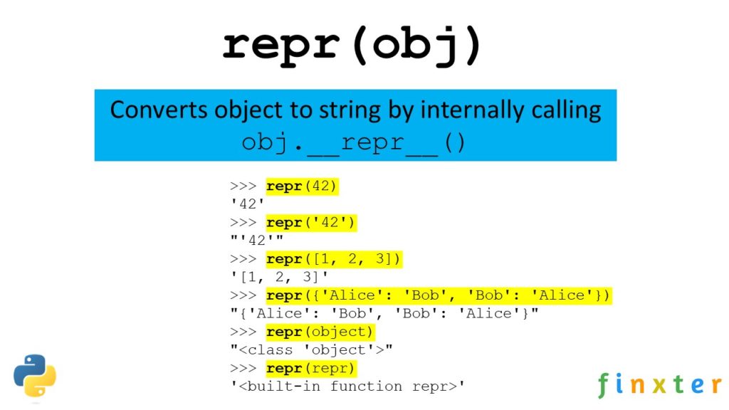 Python repr() Function — A Helpful Guide with Example – Be on the Right  Side of Change