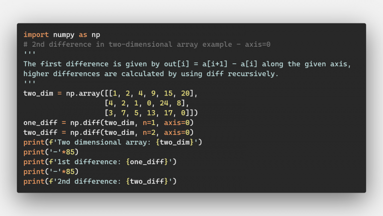 diff() function python python numpy diff() function ... np.diff() - A Simple Illustrated Guide - Be on the Right Side of Change