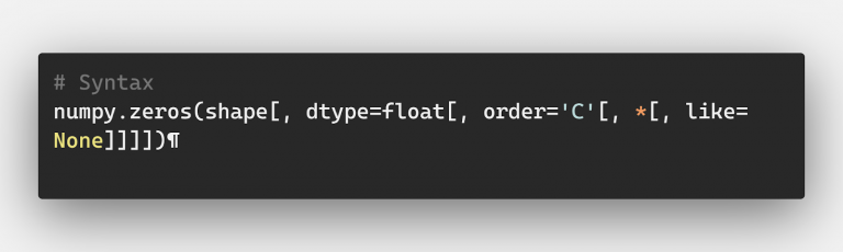 np.zeros() — A Simple Illustrated Guide – Be on the Right Side of Change