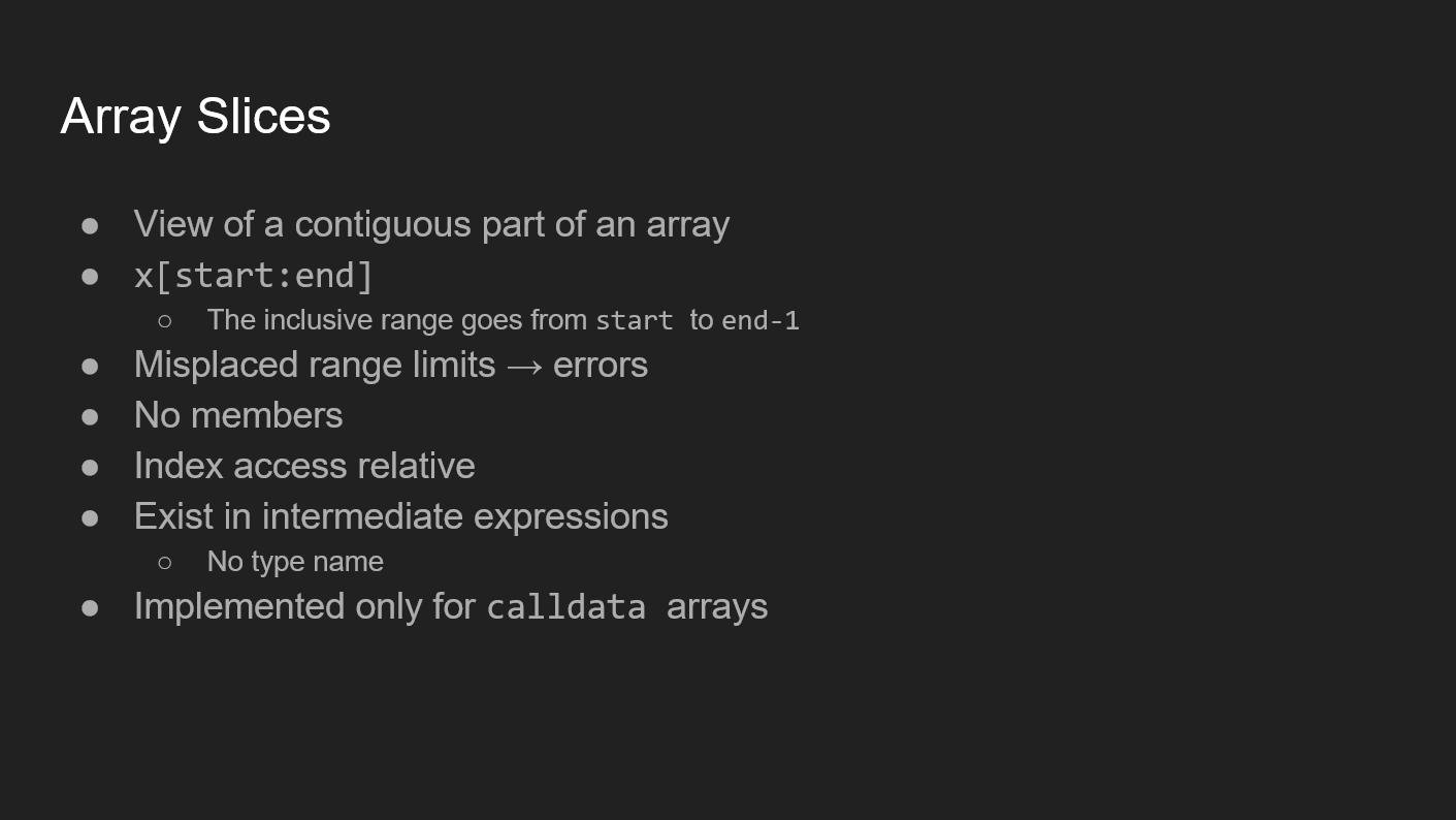 Solidity Reference Types - Array Slices and Structs - Be on the Right ...