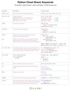 Python Beginner Cheat Sheet: 19 Keywords Every Coder Must Know – Be on ...